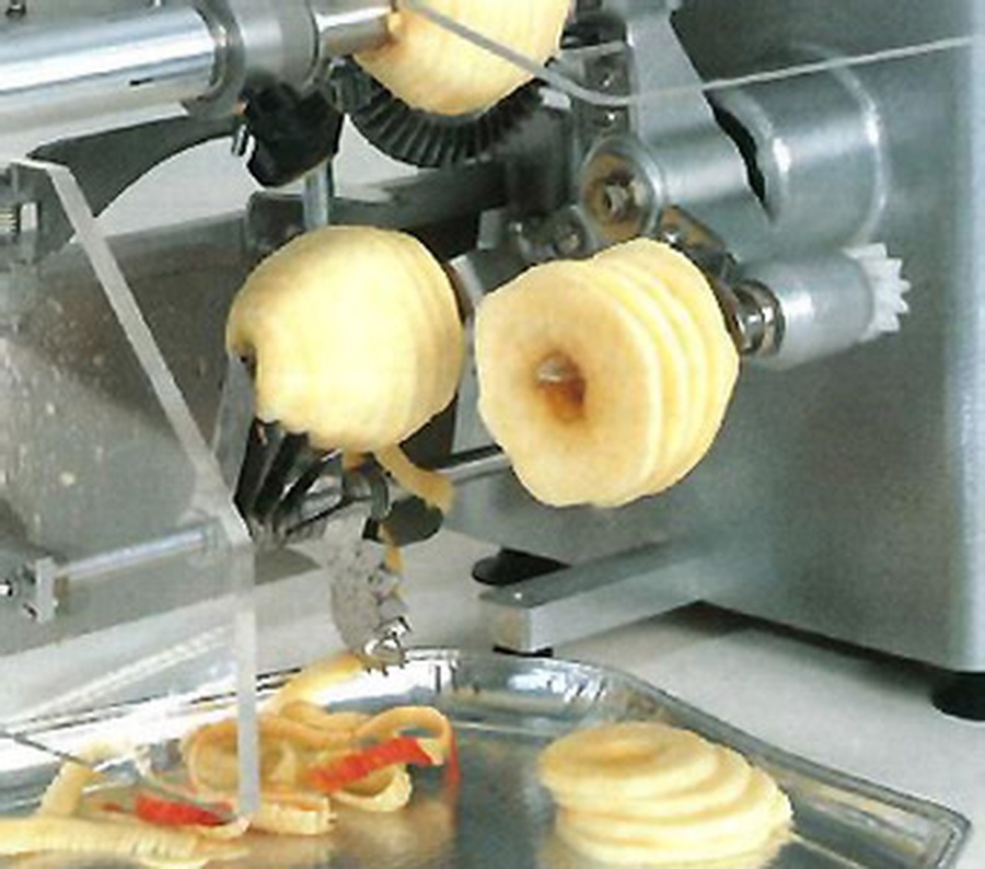 Основные этапы обработки яблок в порядке следования. Конвейерные станки для шинковки овощей (GD-586). Машина для очистки овощей МООЛ-500м. Машина для нарезки яблок. Машина для нарезки овощей для производства.